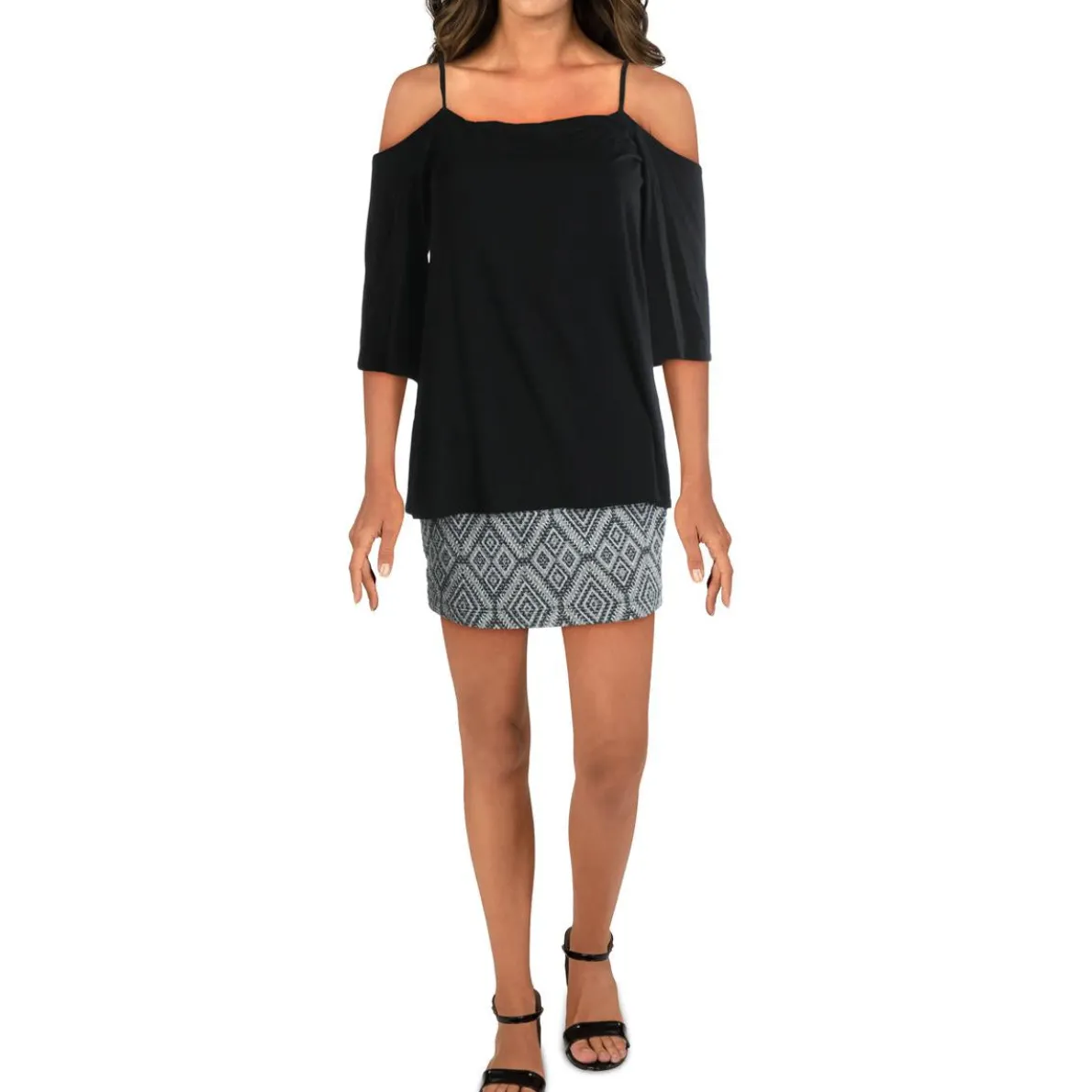 Cold Shoulder Drop Waist Mini Dress