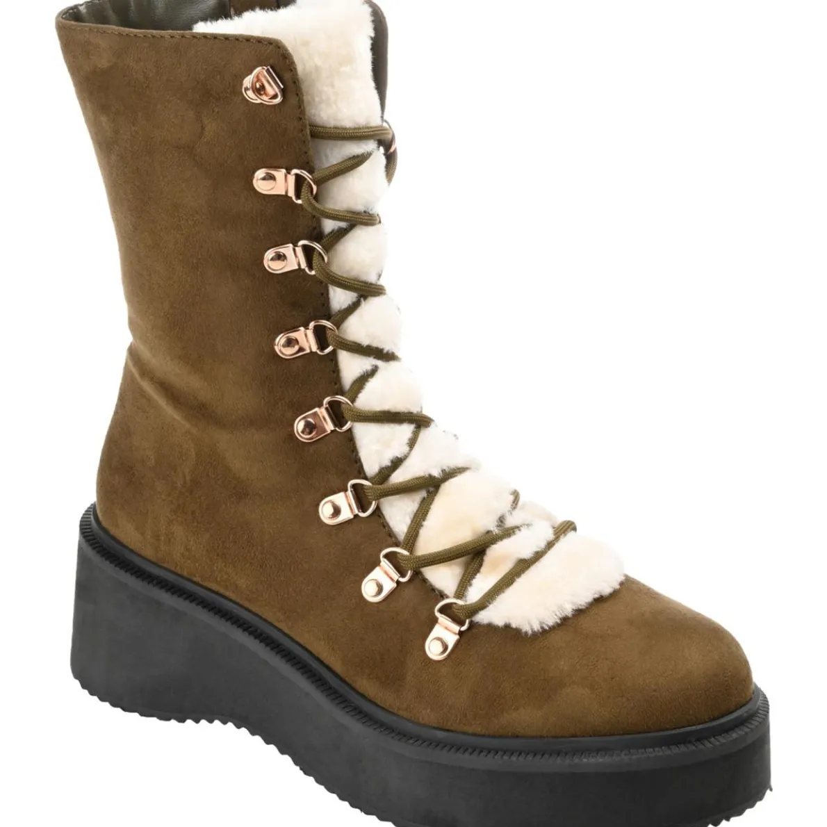 KANNON Lace Up Faux Fur Winter & Snow Boots