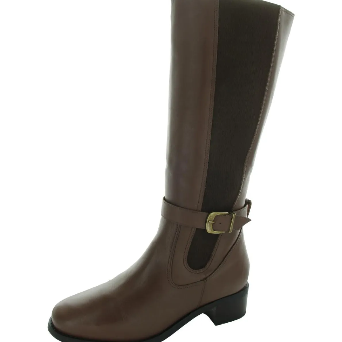 Allegria Leather Stacked Heel Knee-High Boots