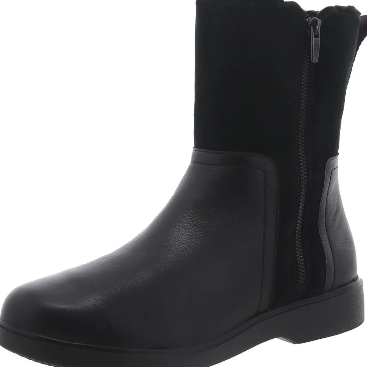 Un Elda Mid Leather Zip Up Ankle Boots