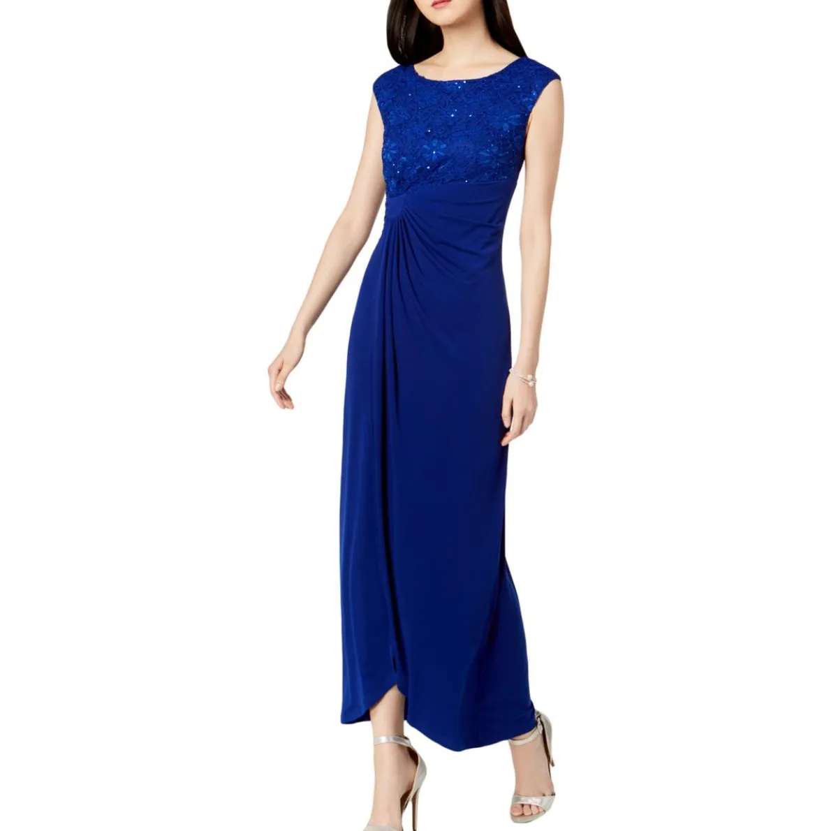 Lace Overlay Prom Party Dress
