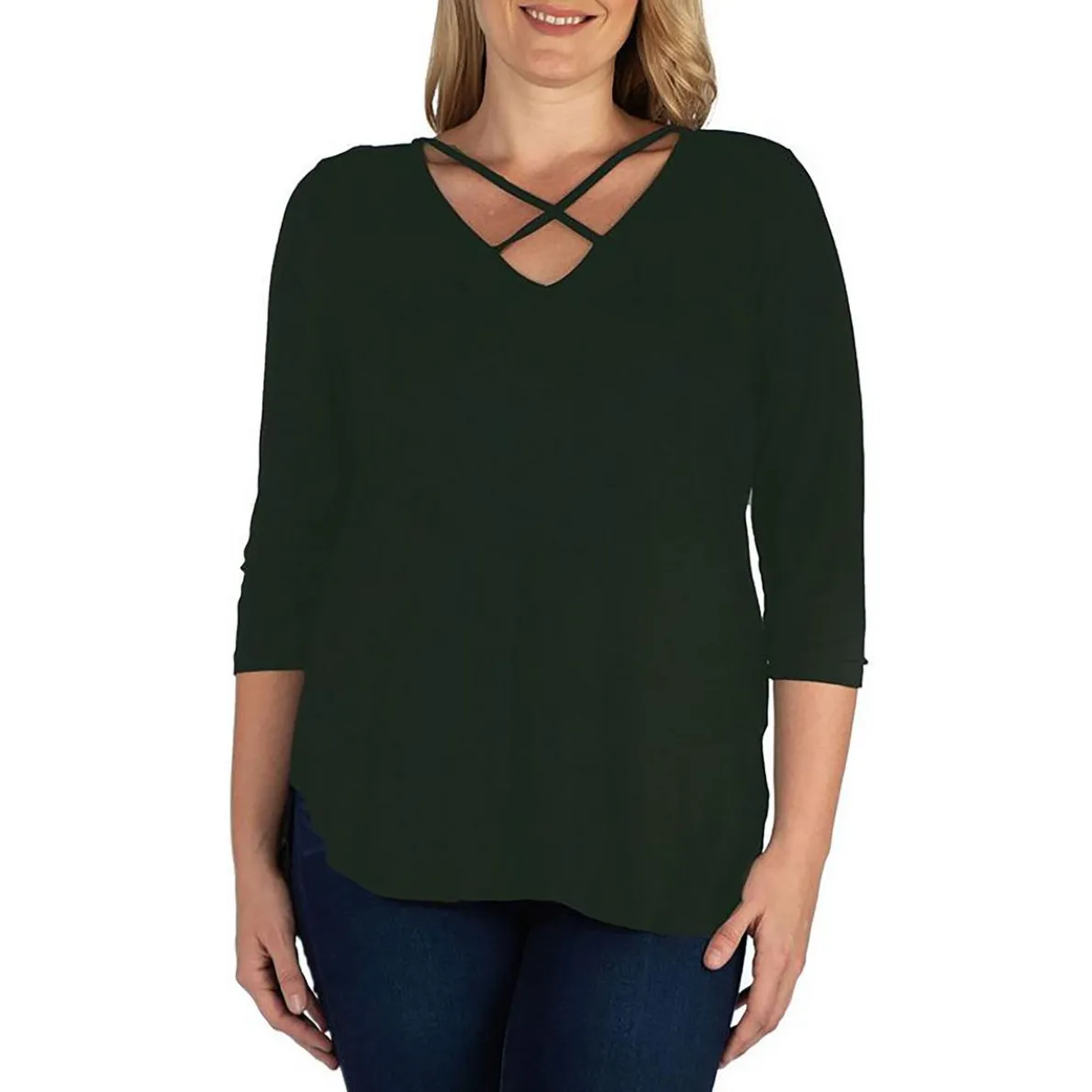 Criss-Cross V-Neck Pullover Top