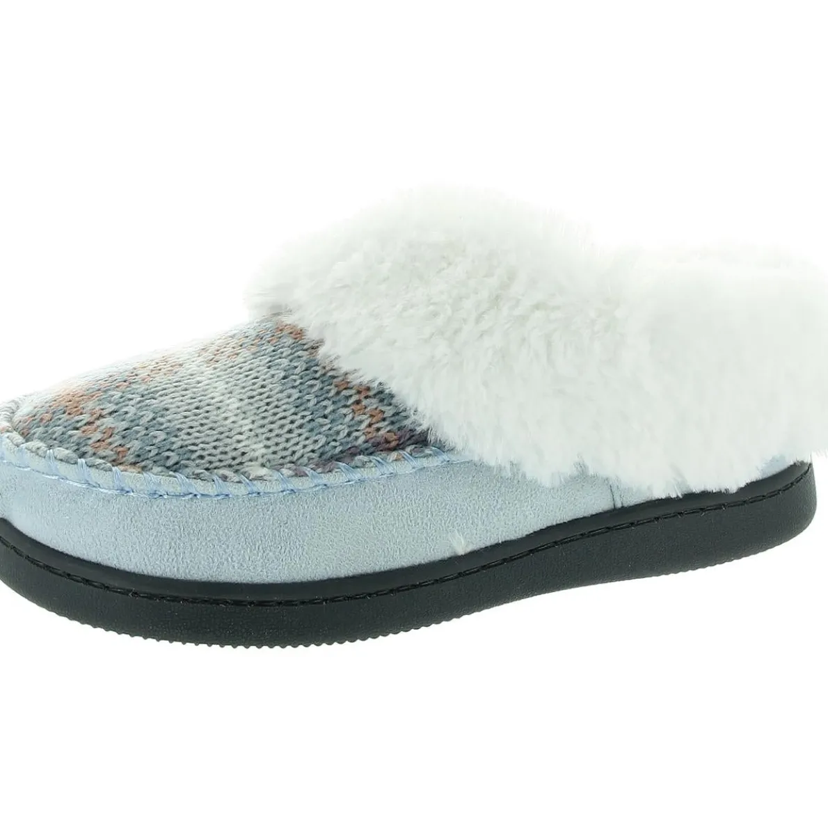 MINERVA Faux Fur Lined Faux Fur Moccasin Slippers