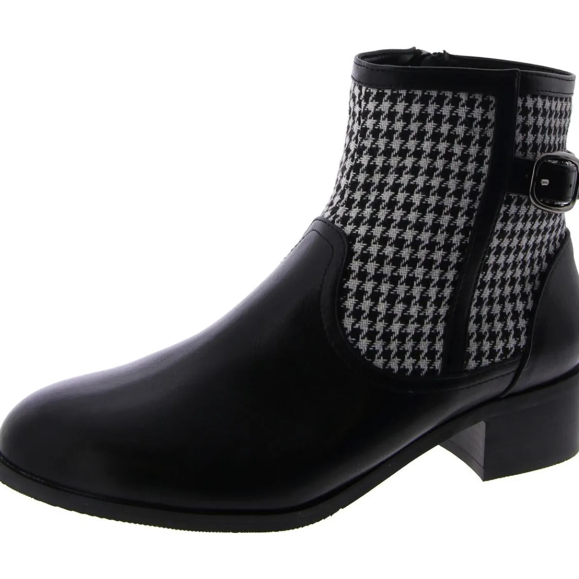 Millie Faux Leather Block Heel Ankle Boots