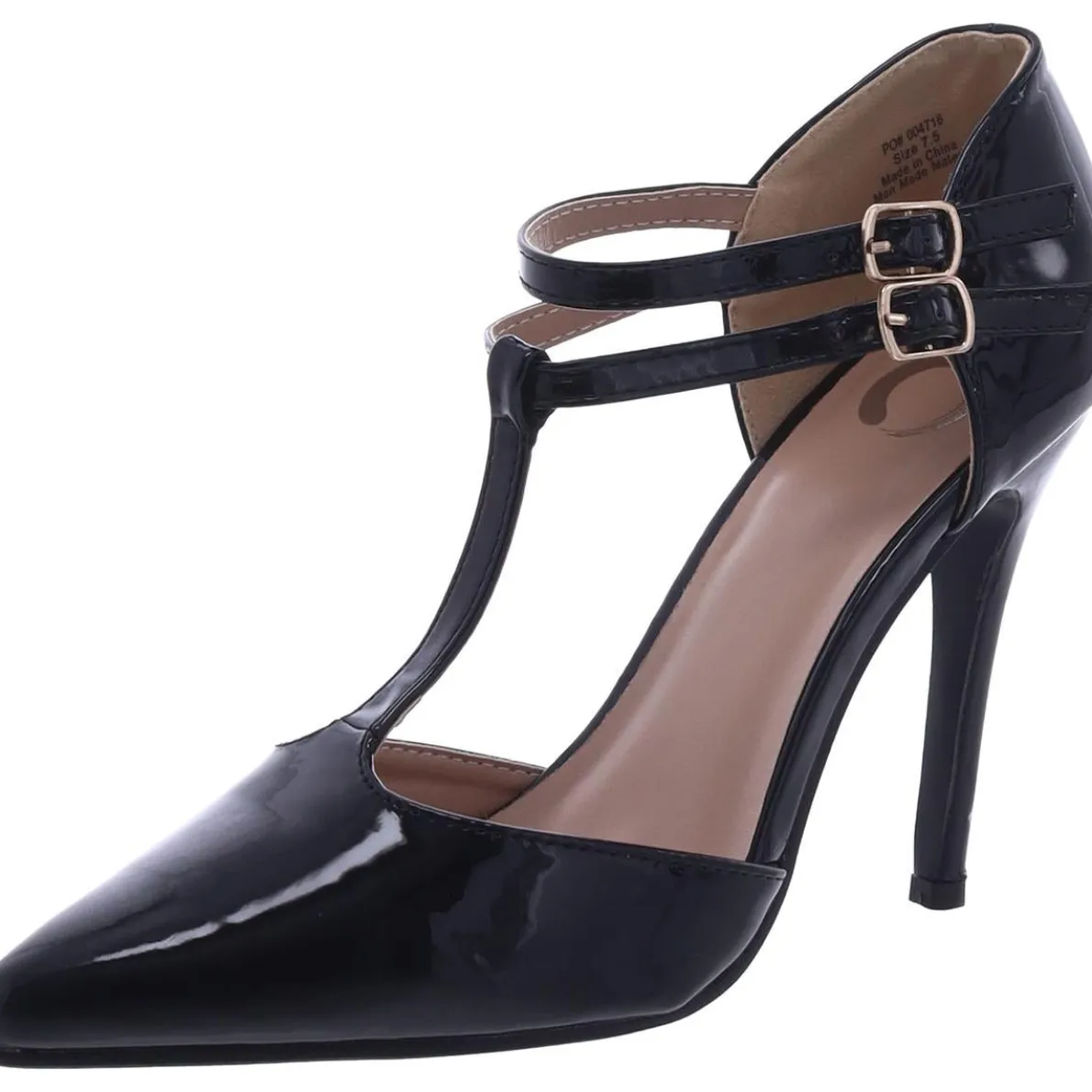 Patent T-Strap Ankle Strap