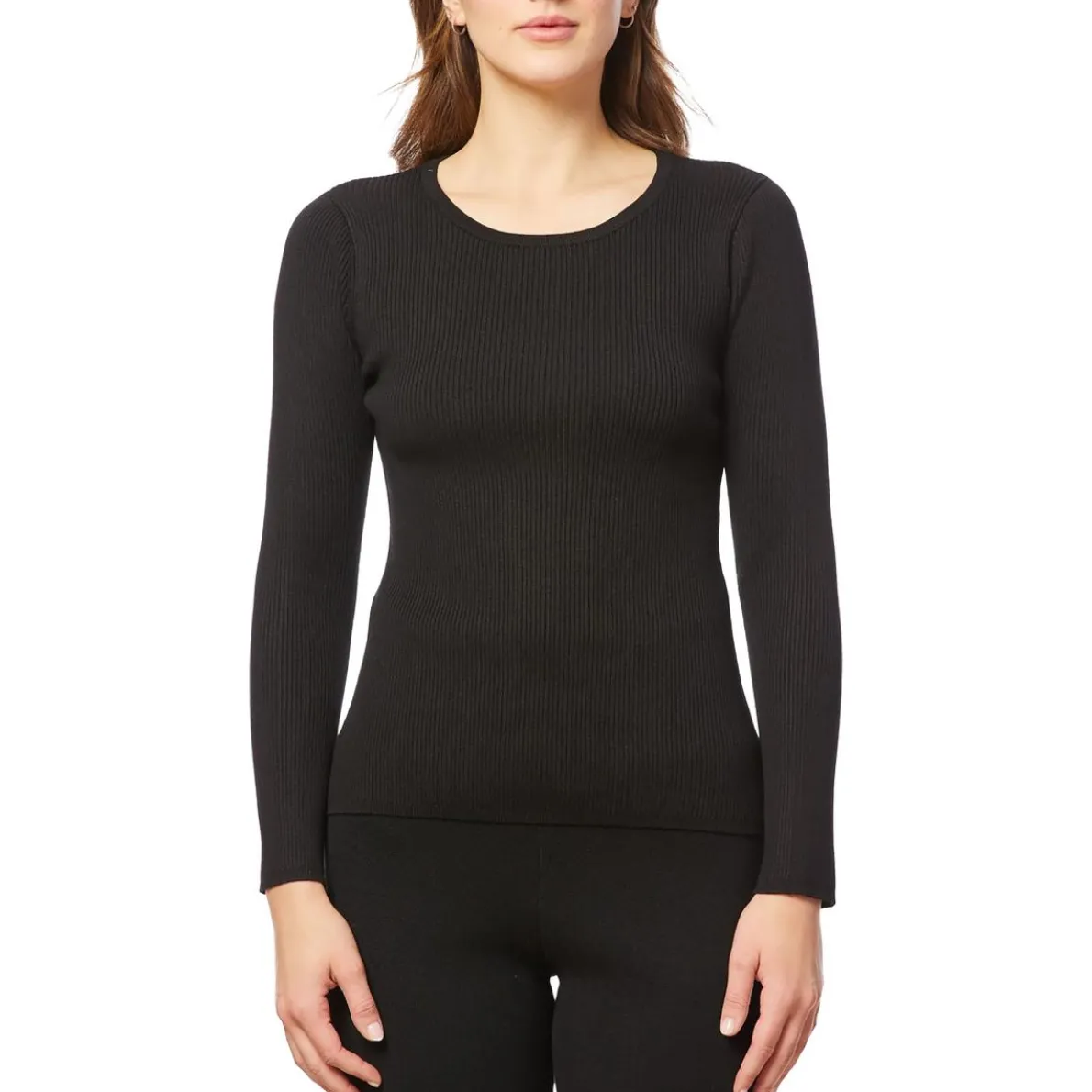 Ribbed Scoop Neck Pullover Sweater