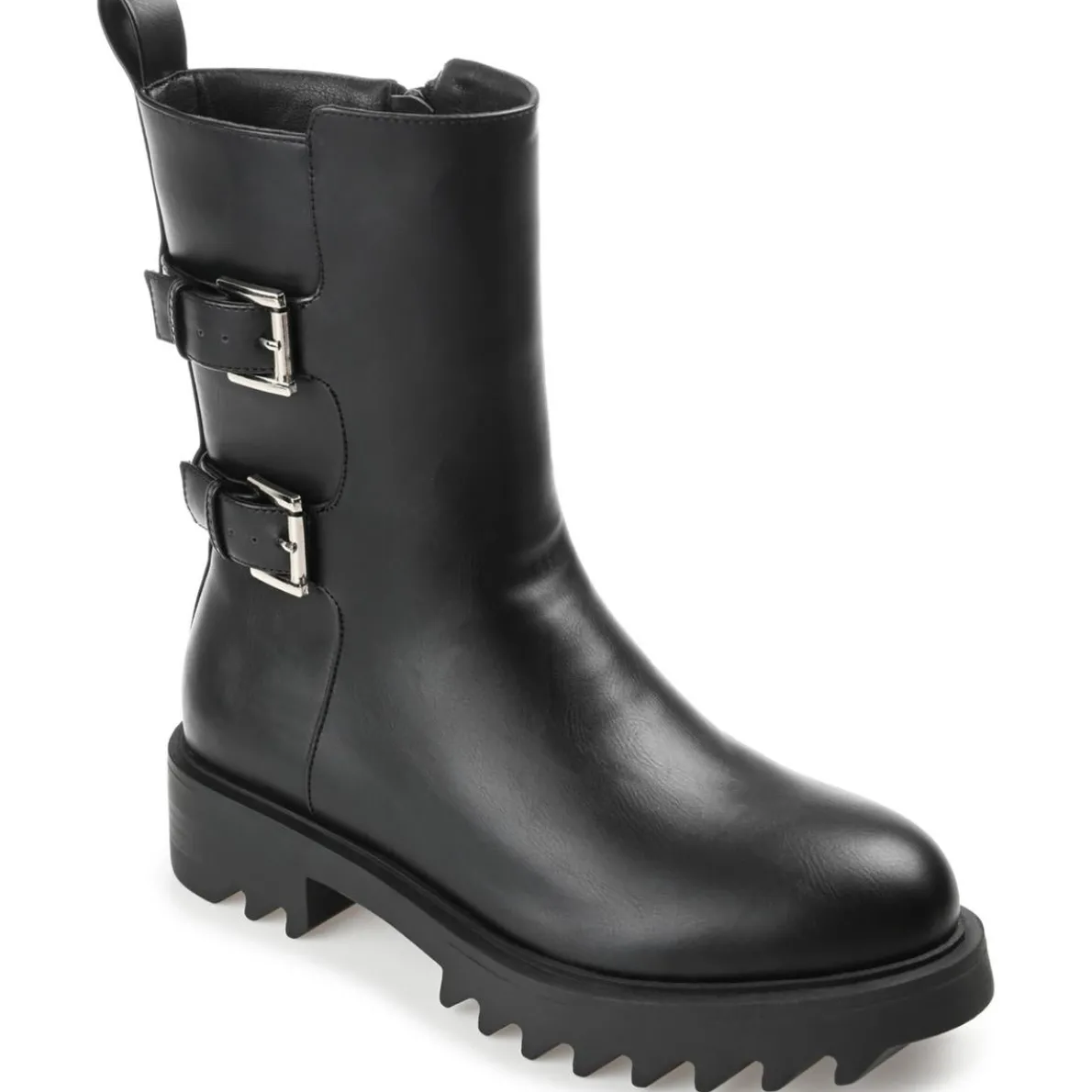 YASMINE Faux Leather Mid-Calf Boots