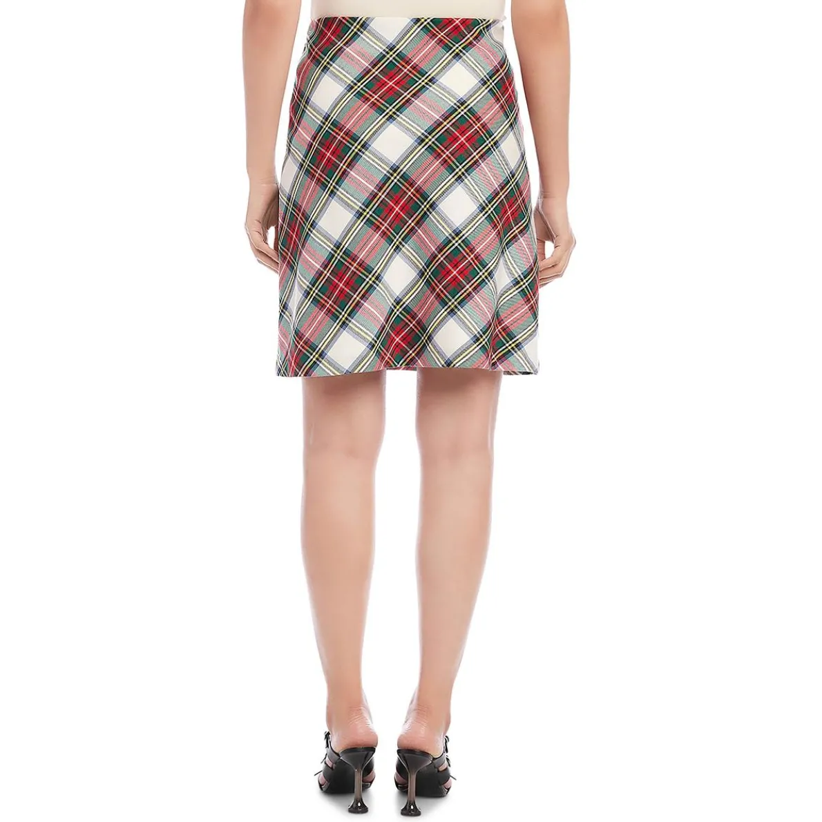 Above Knee Plaid Pencil Skirt