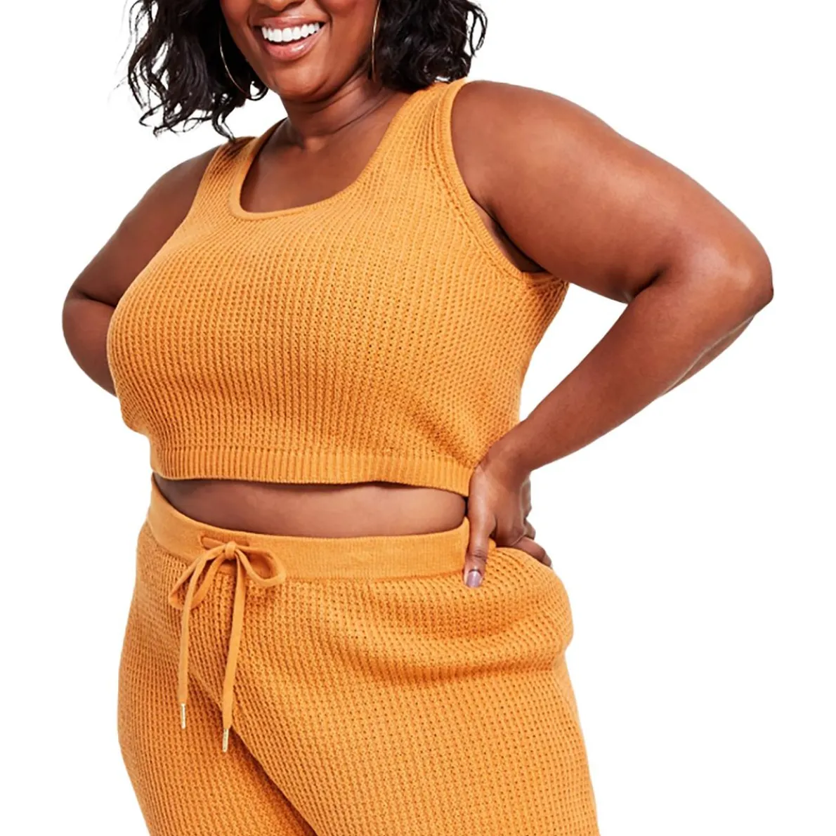 Plus Crochet Sleeveless Tank Top Sweater