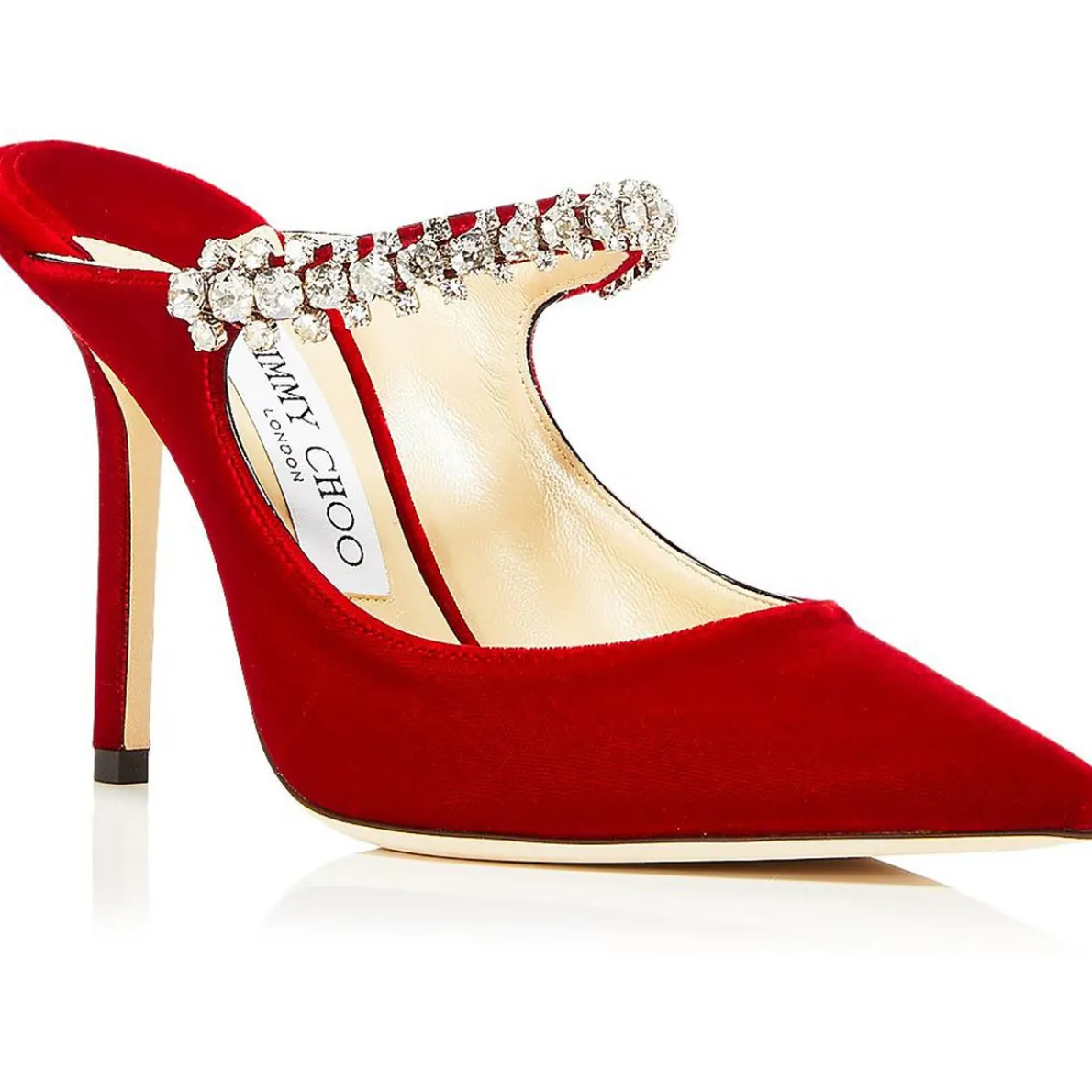 Bing 100 Rhinestone Pointed Toe Mules