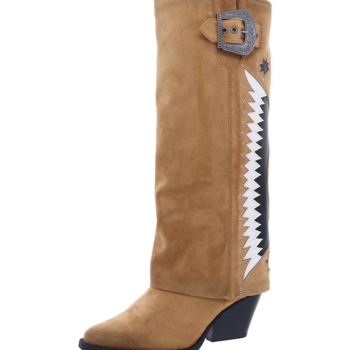 Rowena-Wings Faux Leather Knee-High Cowboy, Western Boots