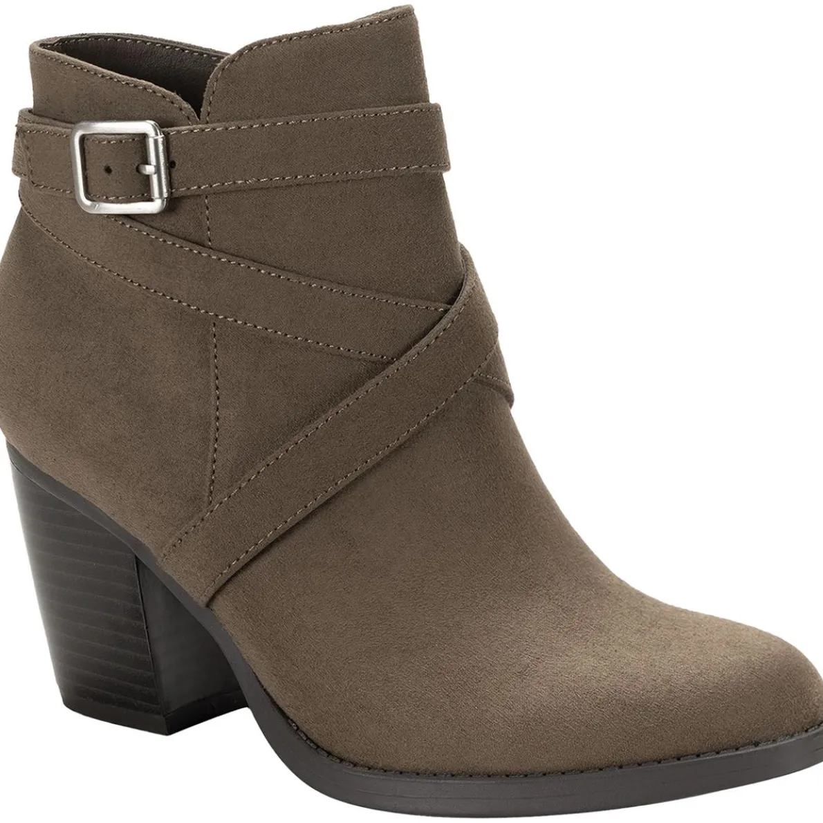 Zetaa Faux Leather Buckle Ankle Boots