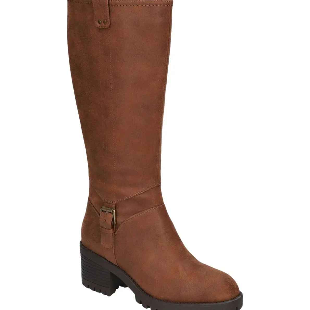 Lorielle Leather Block Heel Mid-Calf Boots