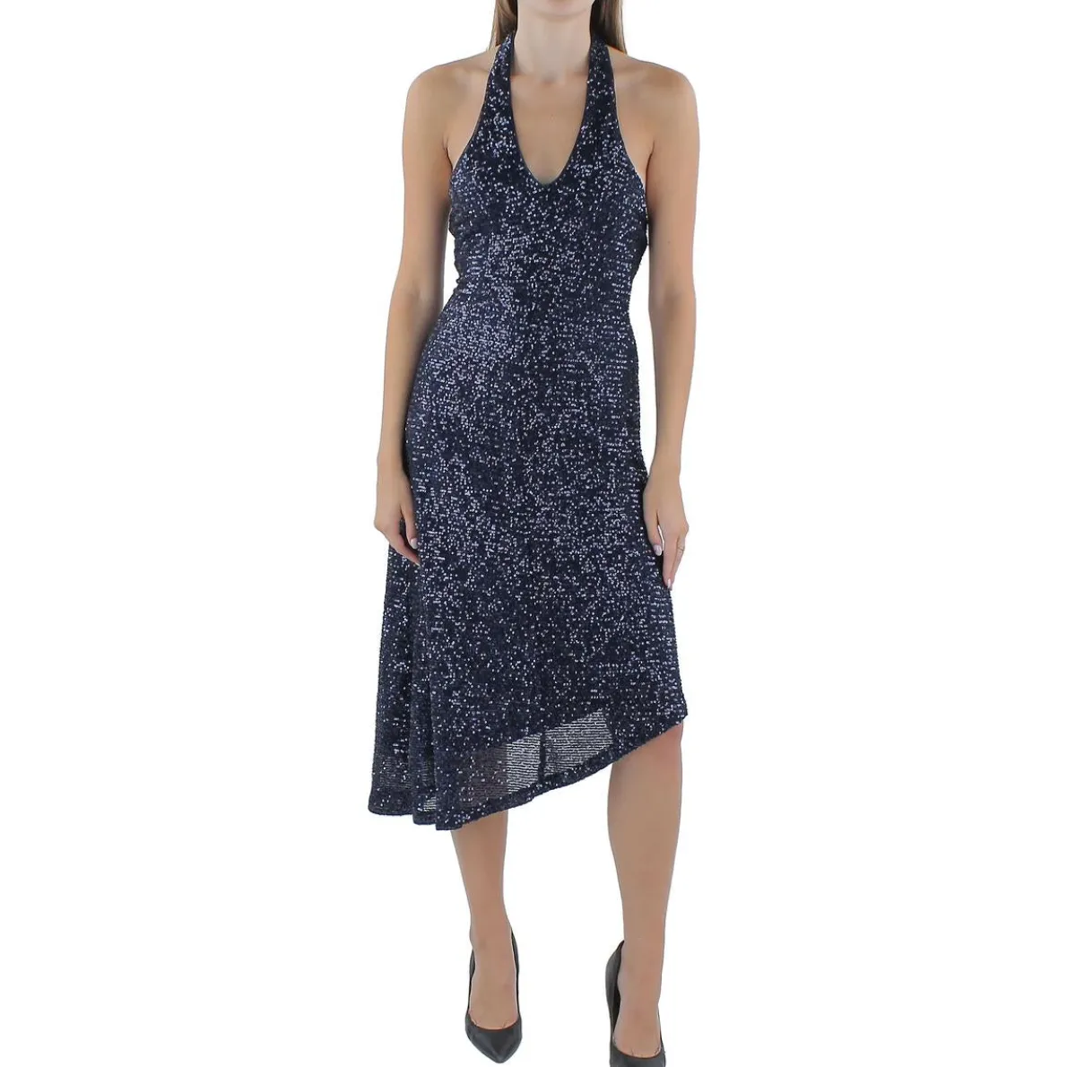 Halter Asymmetric Cocktail And Party Dress