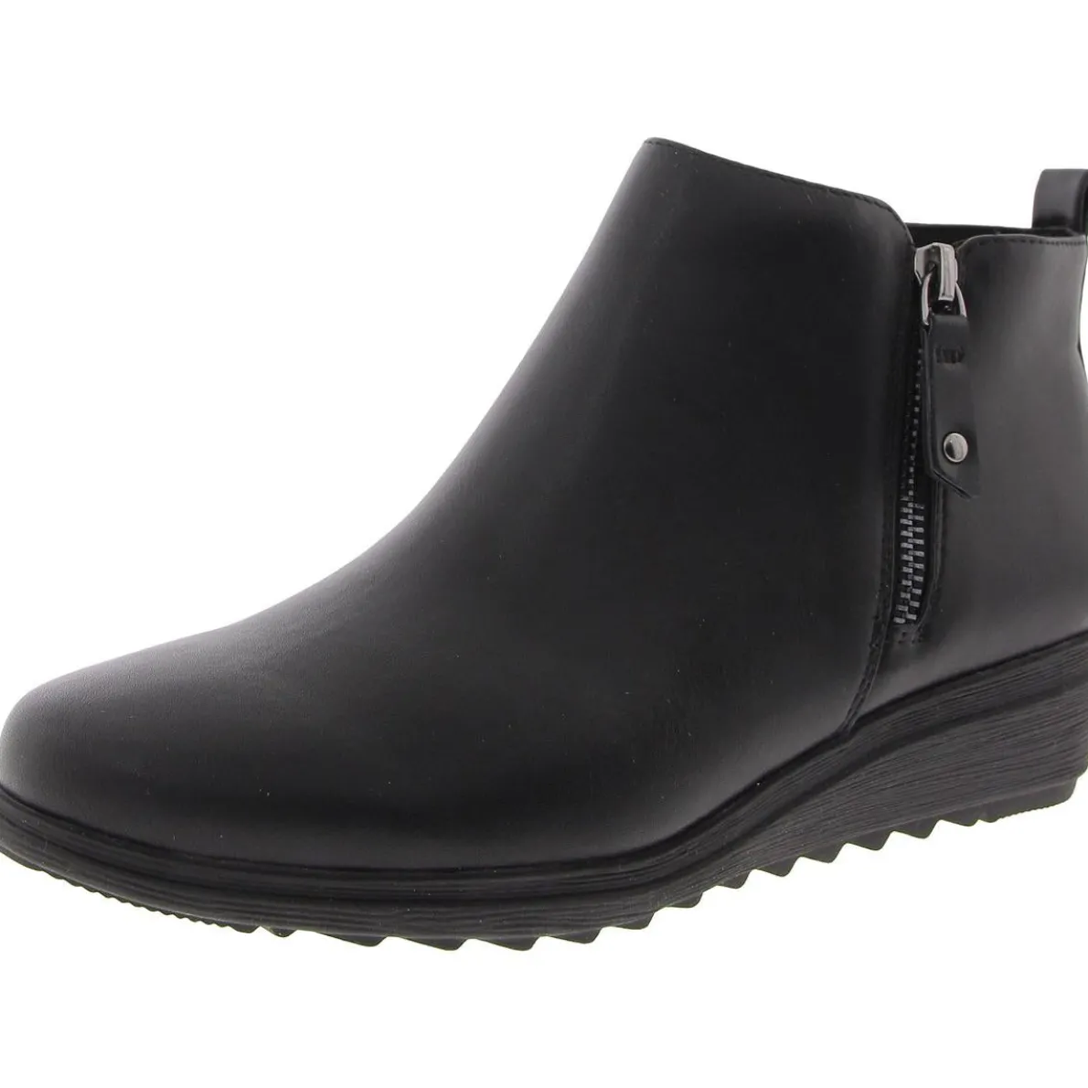 YENA 3 Zipper Faux Leather Ankle Boots