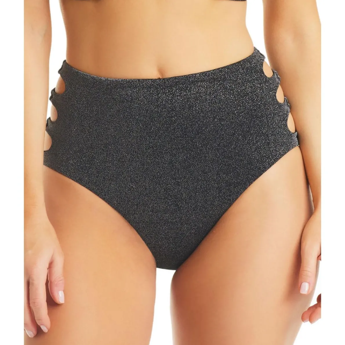 Metallic Cut-Out Swim Bottom Separates