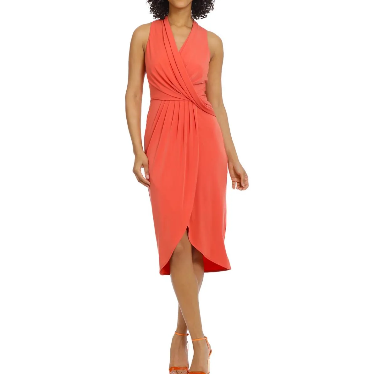 Pleated Long Wrap Dress