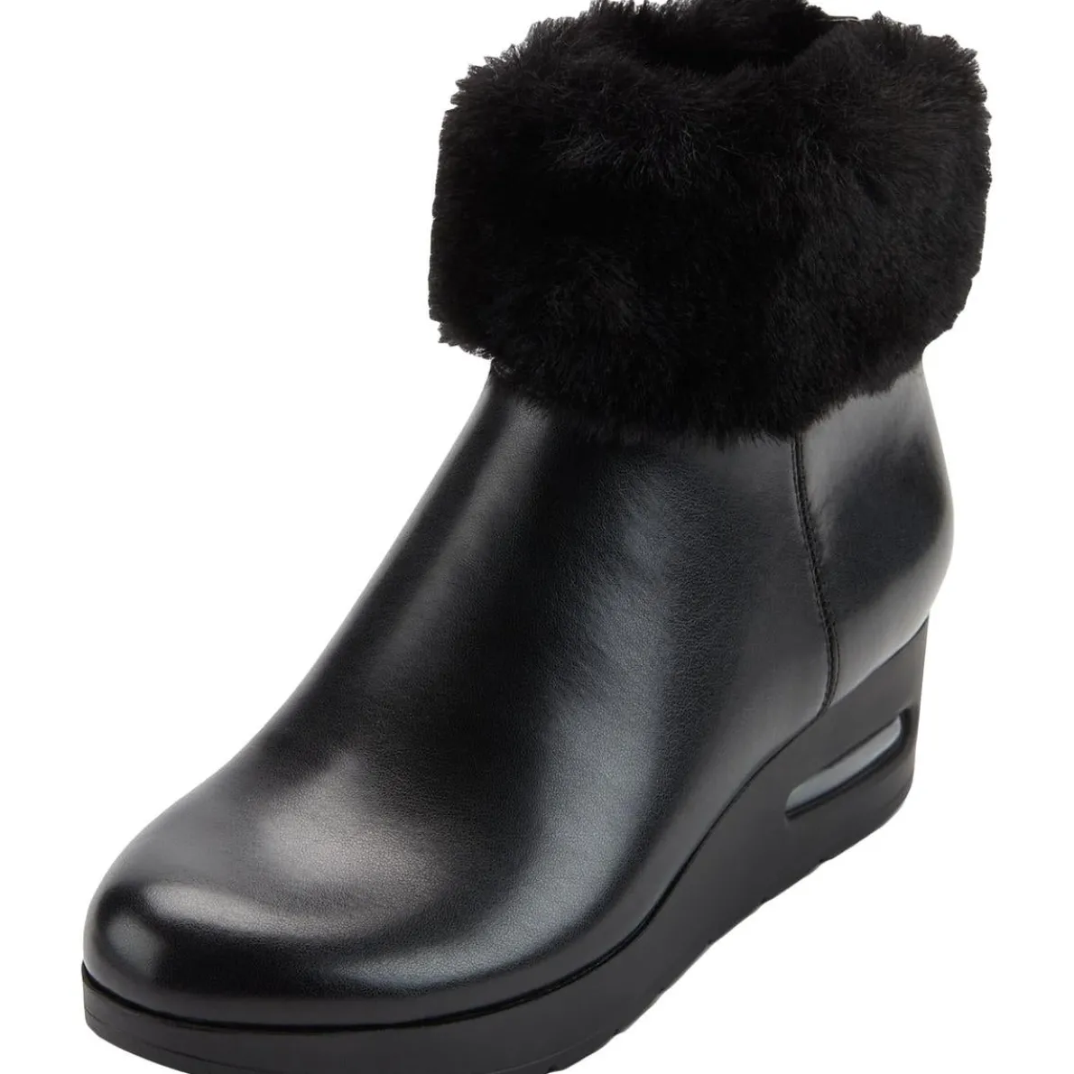 Abri Faux Leather Faux Fur Lined Booties