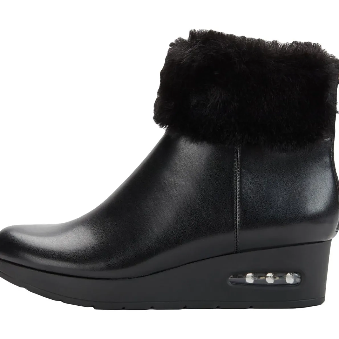 Abri Faux Leather Faux Fur Lined Booties