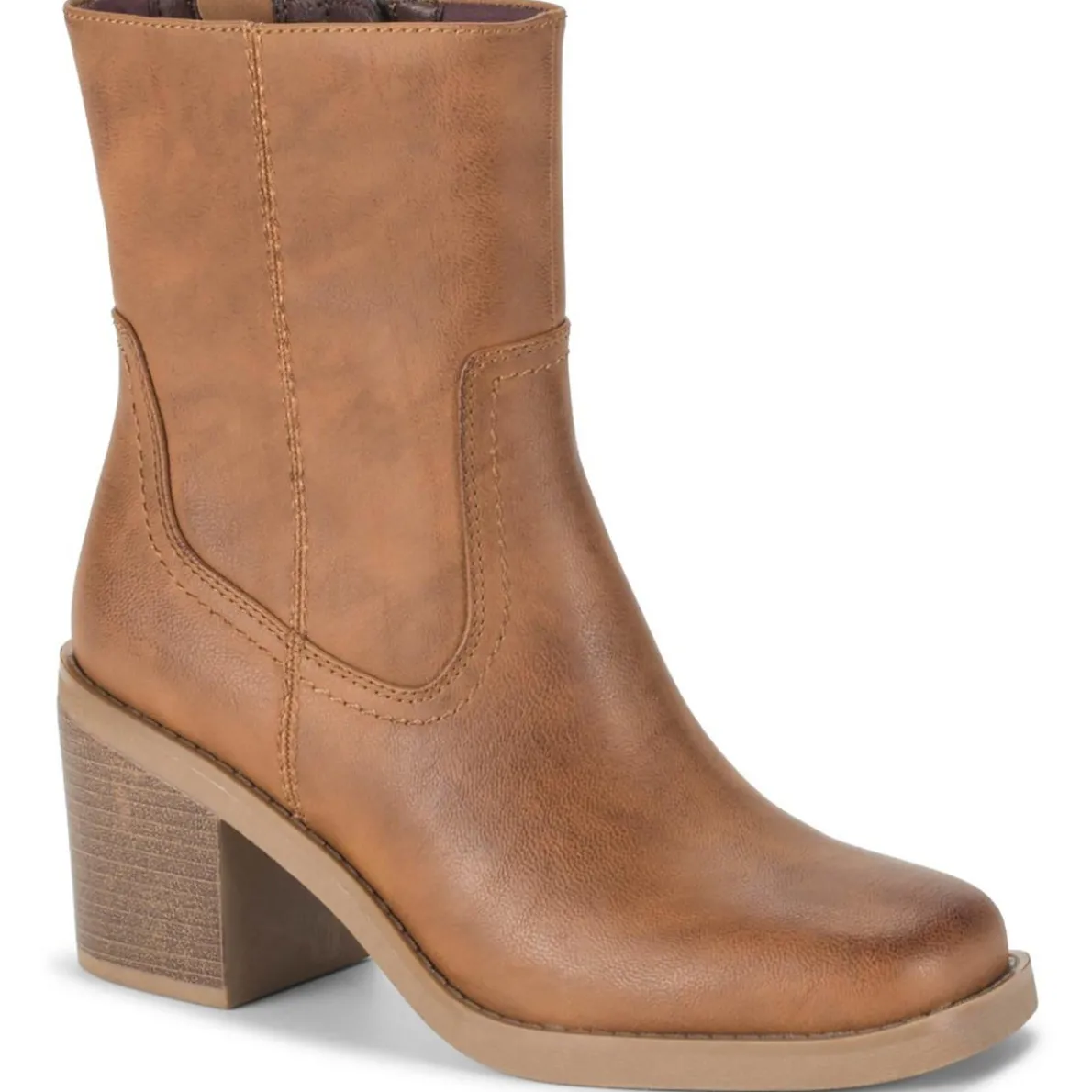 Mckenna Faux Leather Square Toe Ankle Boots