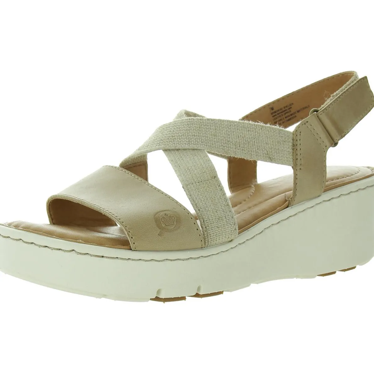 Stretch Leather Wedge Sandals