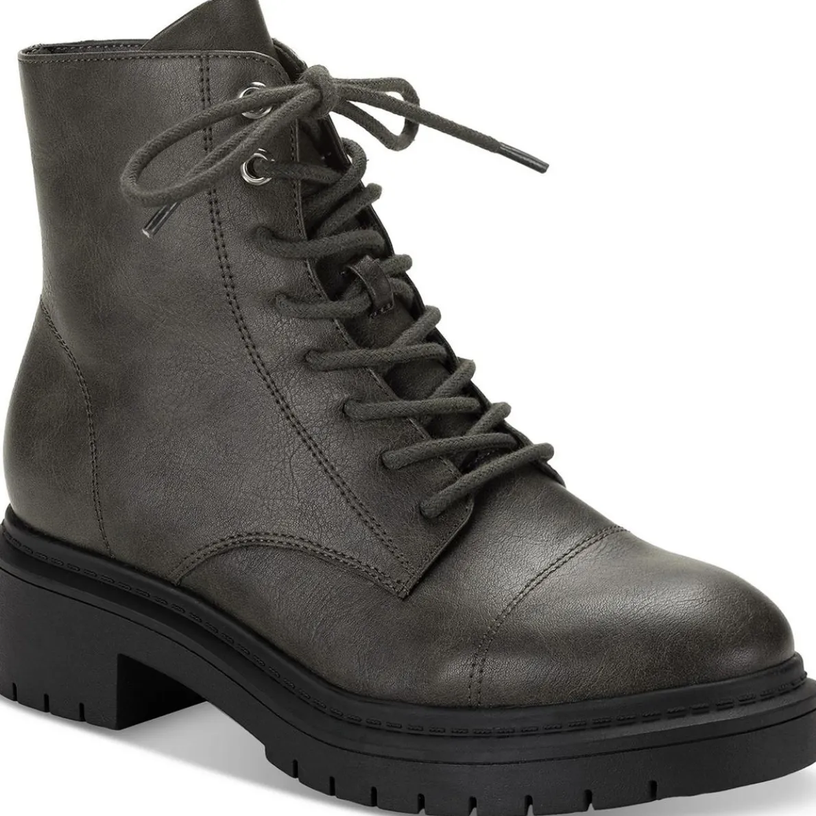 Zahara Zip Up Lug Sole Combat & Lace-Up Boots
