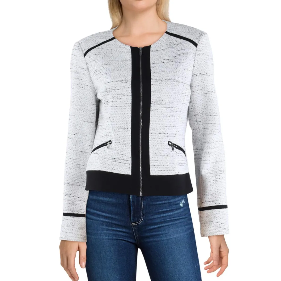 Zipper Cotton Shirt Jacket