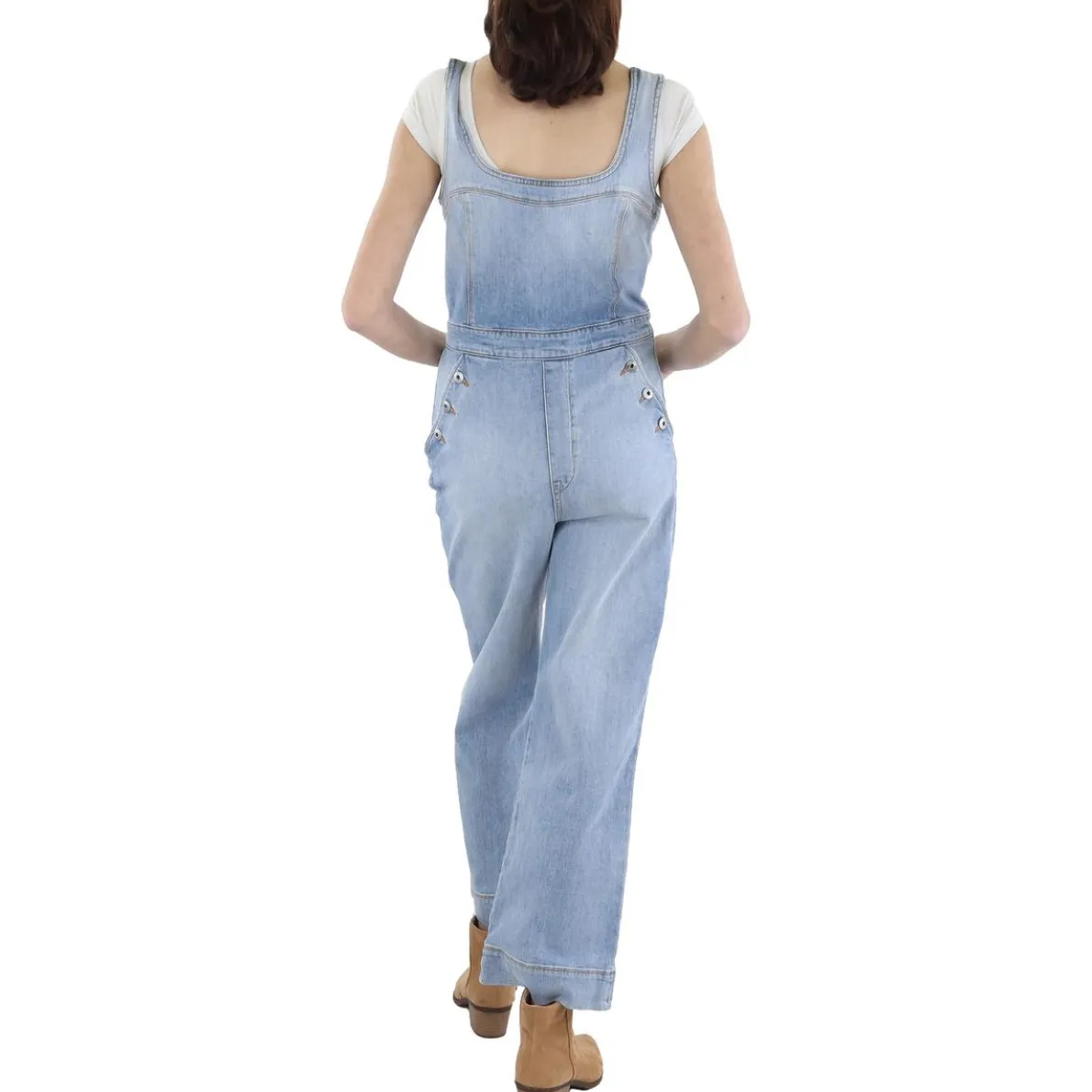 Zipper Denim Overall Jeans