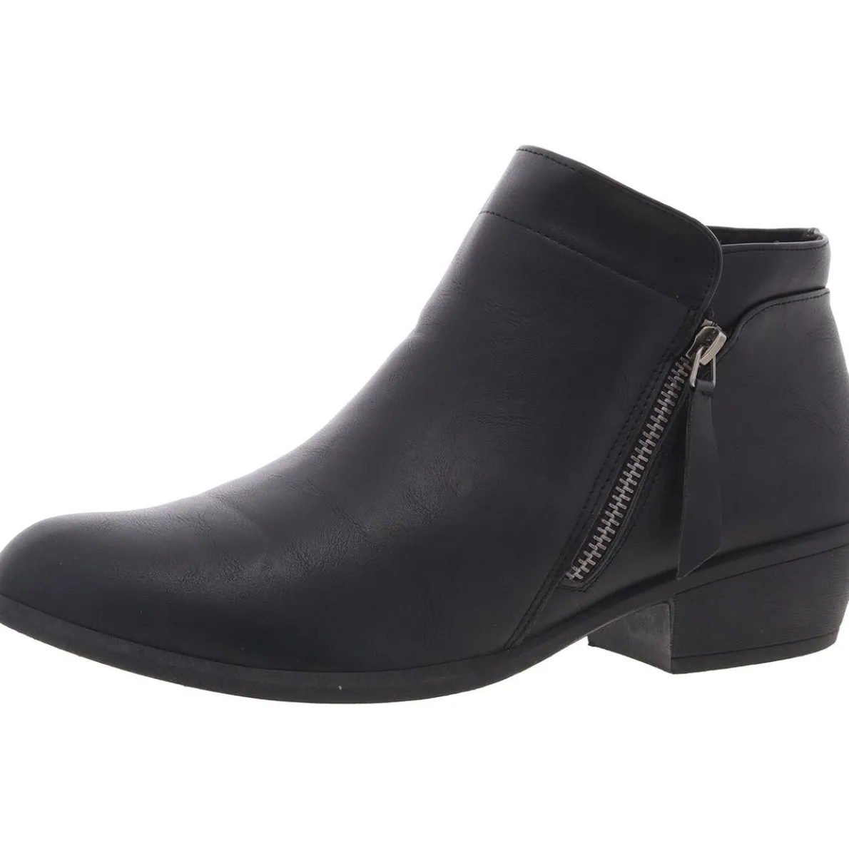 Zipper Faux Leather Shooties