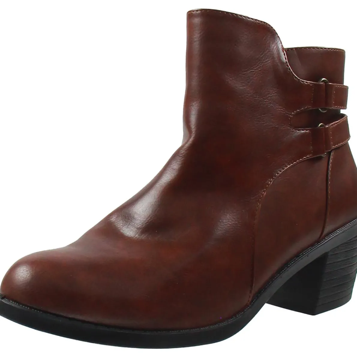 Zipper Faux Leather Booties