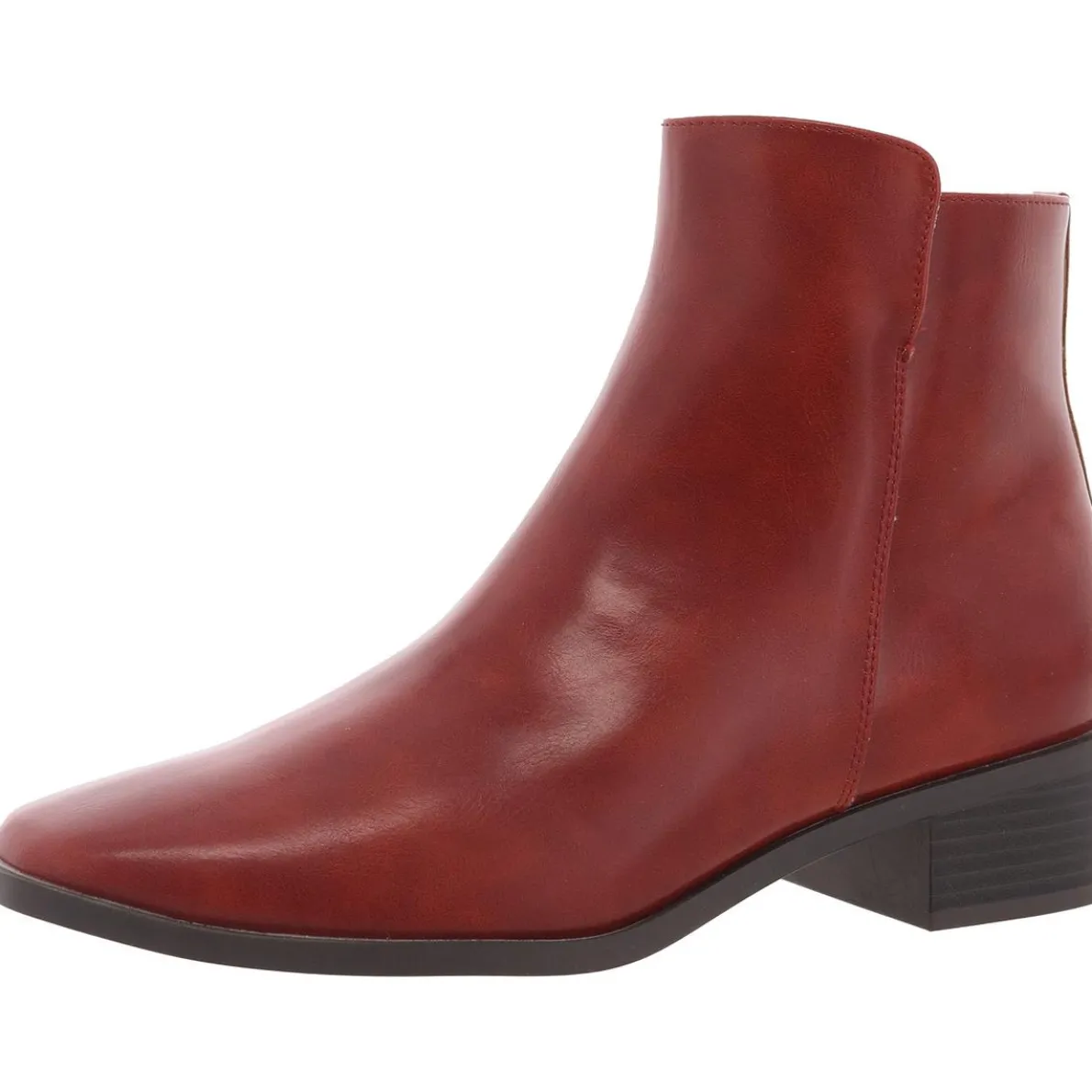 Zipper Faux Leather Booties