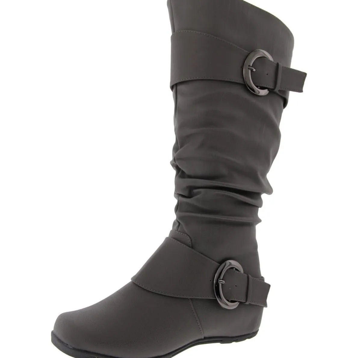 Zipper Faux Leather Knee-High Boots