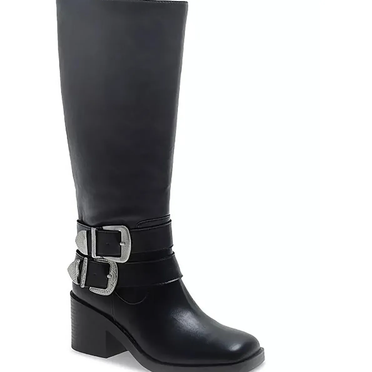 Zipper Faux Leather Motorcycle Boots