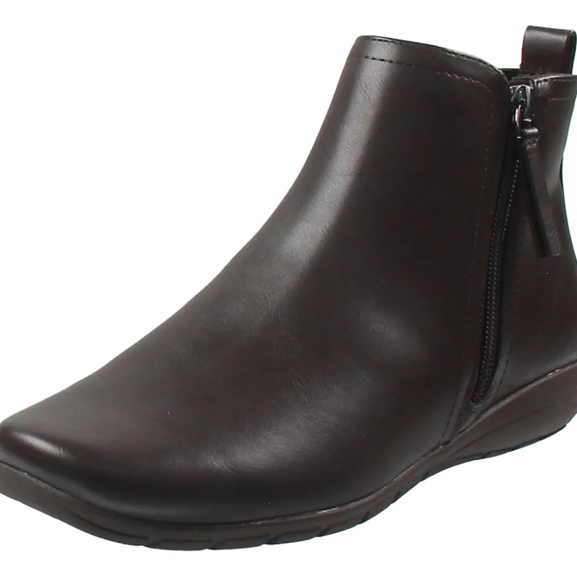 Zipper Faux Leather Booties