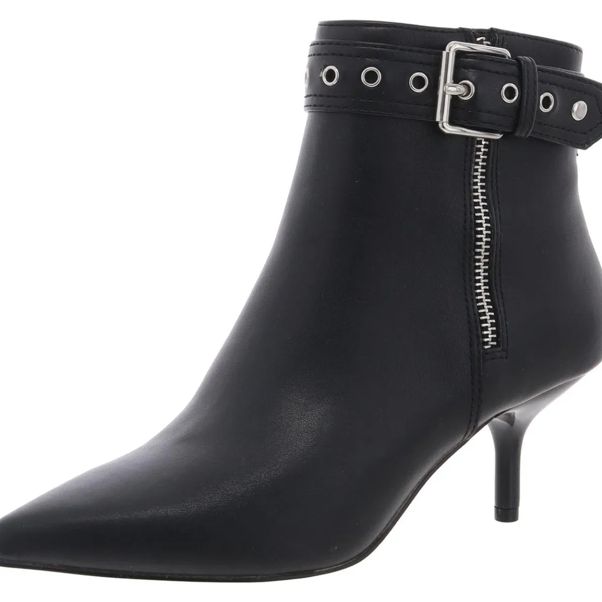 Zipper Faux Leather Booties