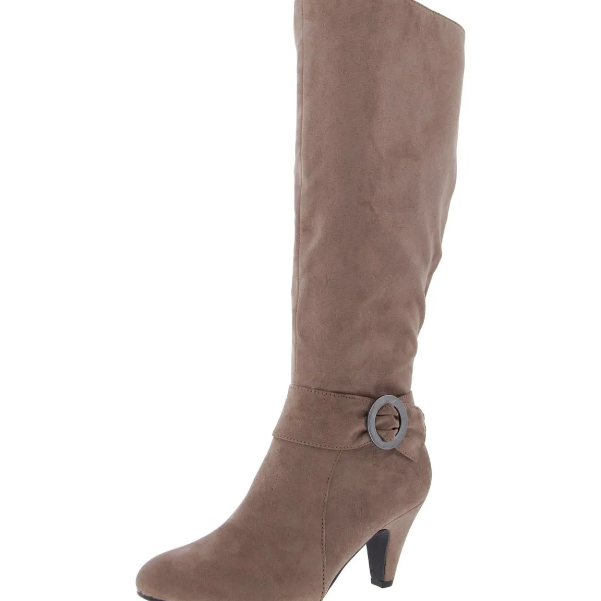 Zipper Faux Suede Knee-High Boots