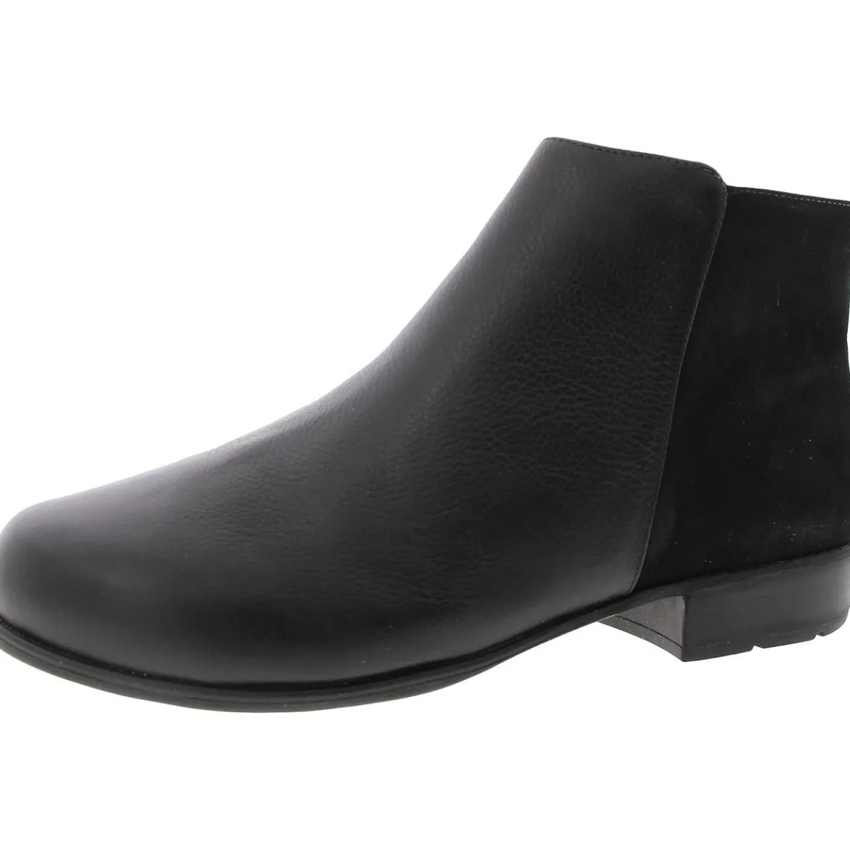 Zipper Leather Ankle Boots