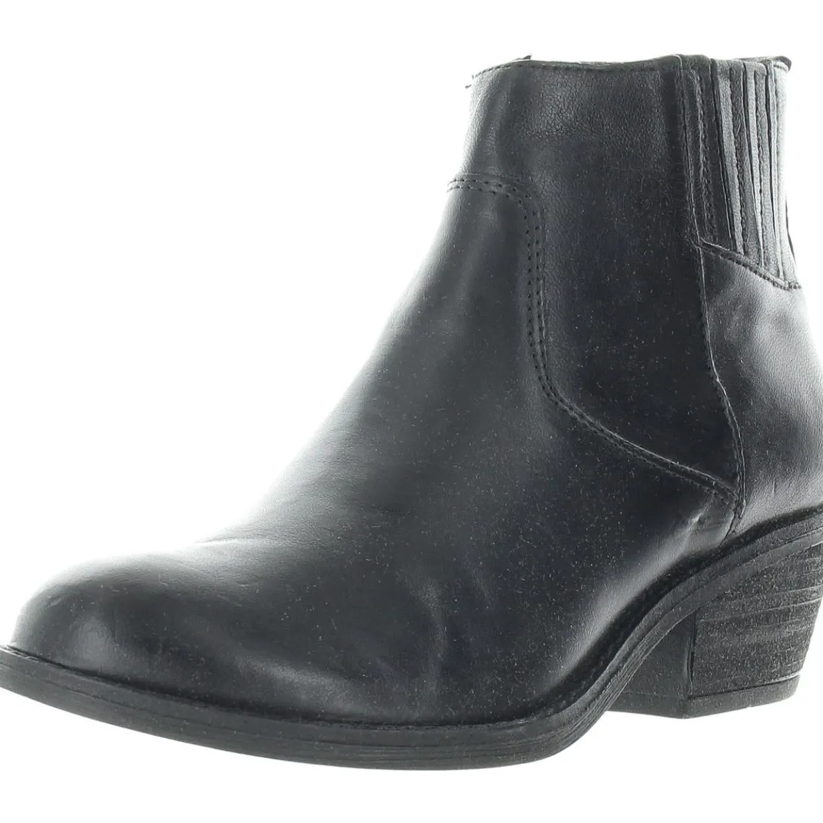 Zipper Leather Ankle Boots