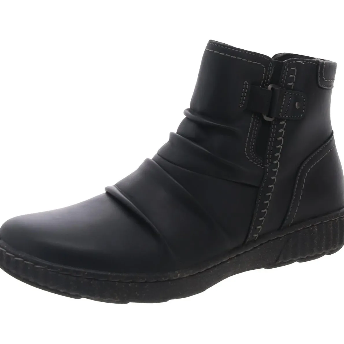 Zipper Leather Ankle Boots