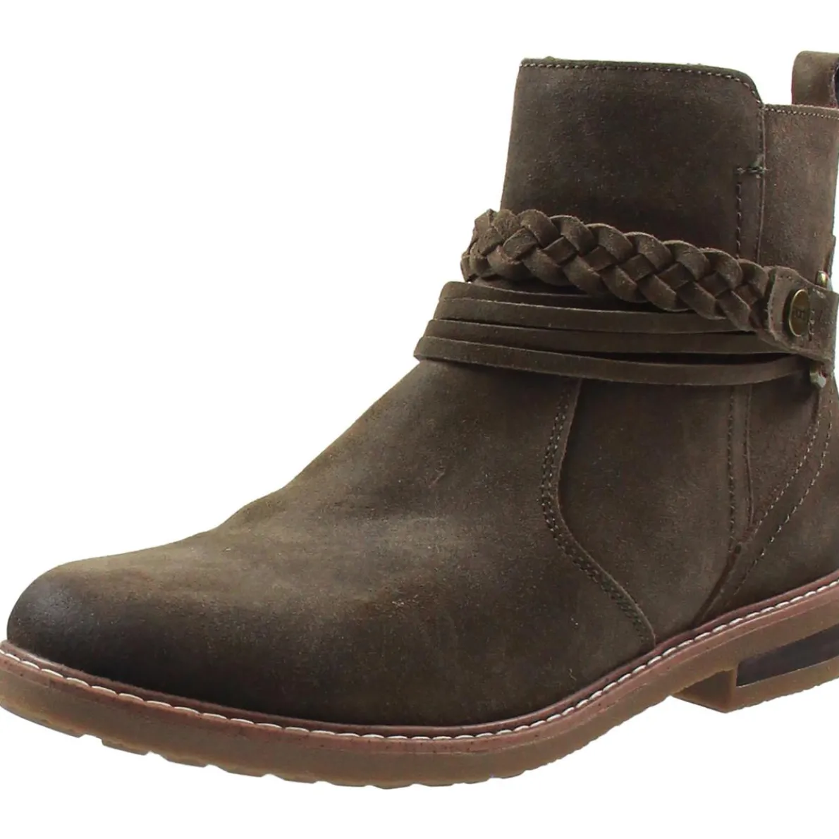 Zipper Leather Ankle Boots