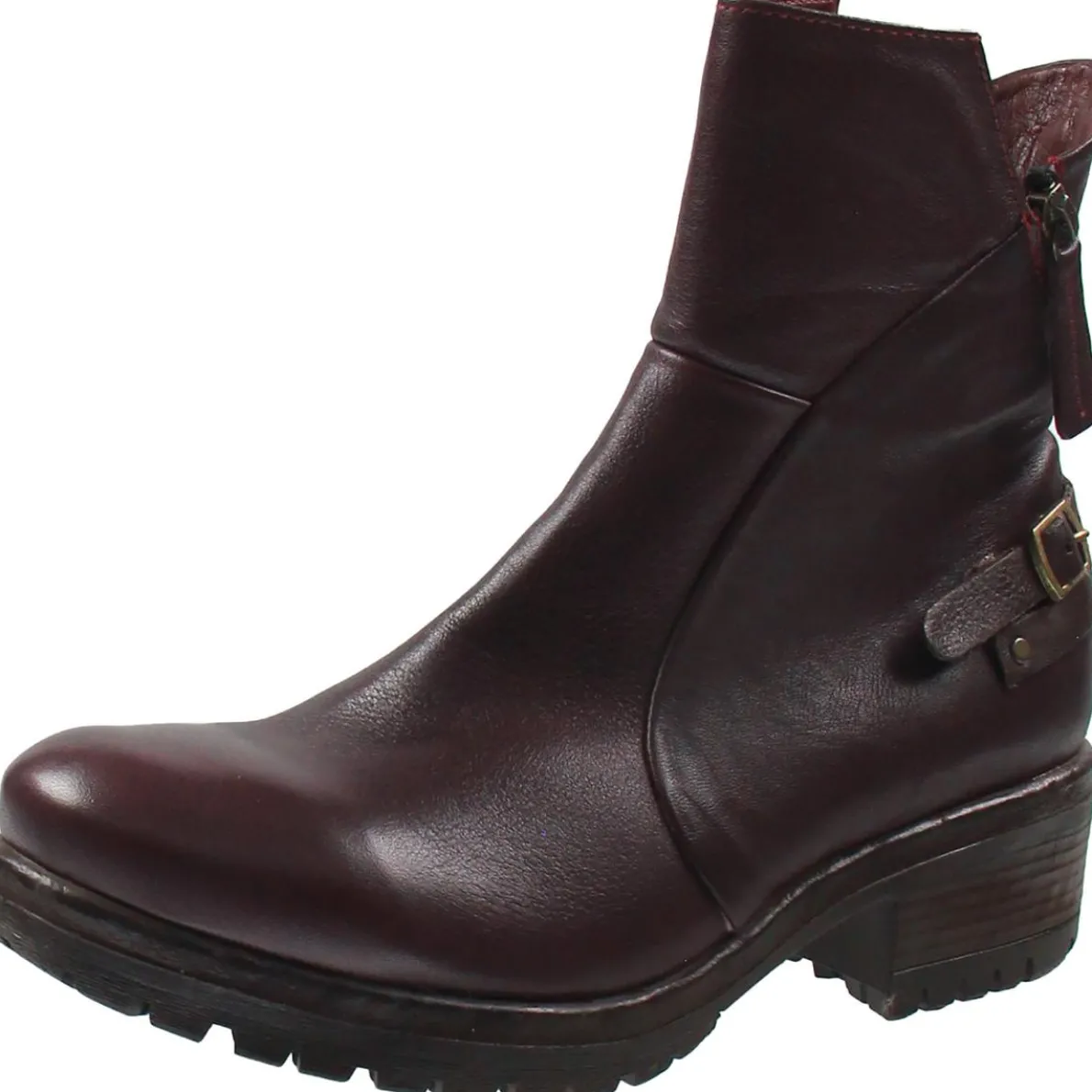 Zipper Leather Booties