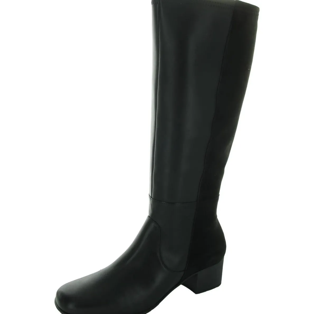 Zipper Leather Knee-High Boots