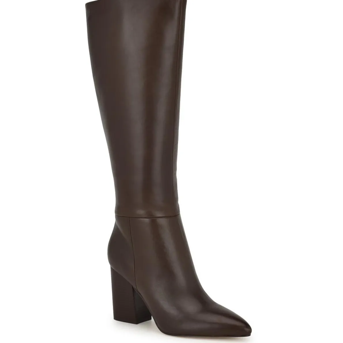 Zipper Leather Knee-High Boots