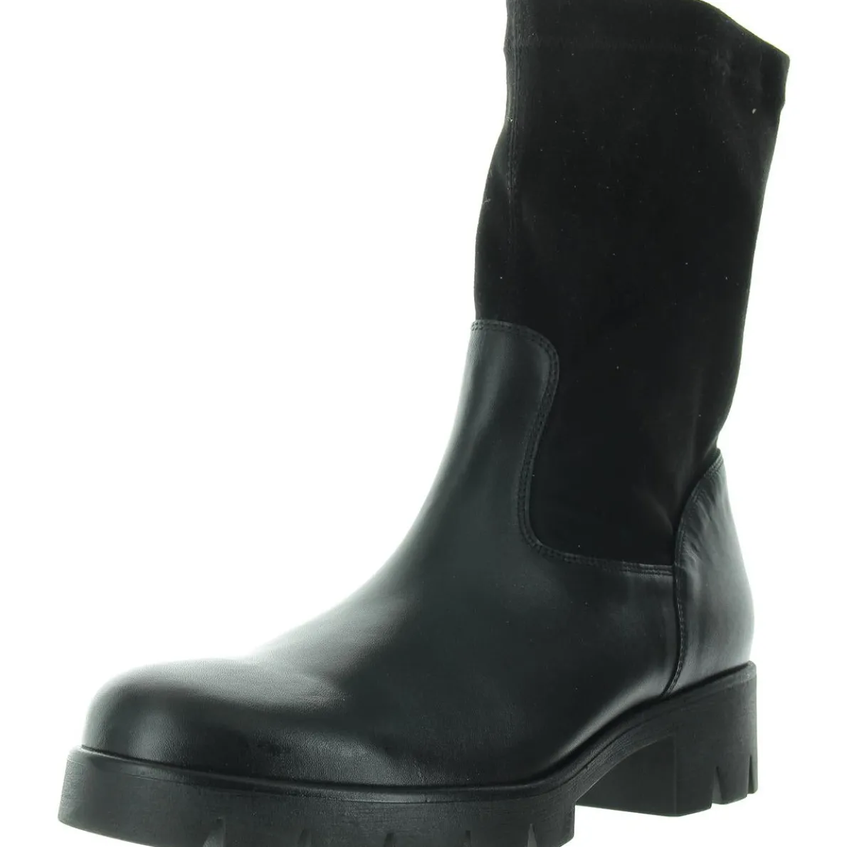 Zipper Leather Mid-Calf Boots