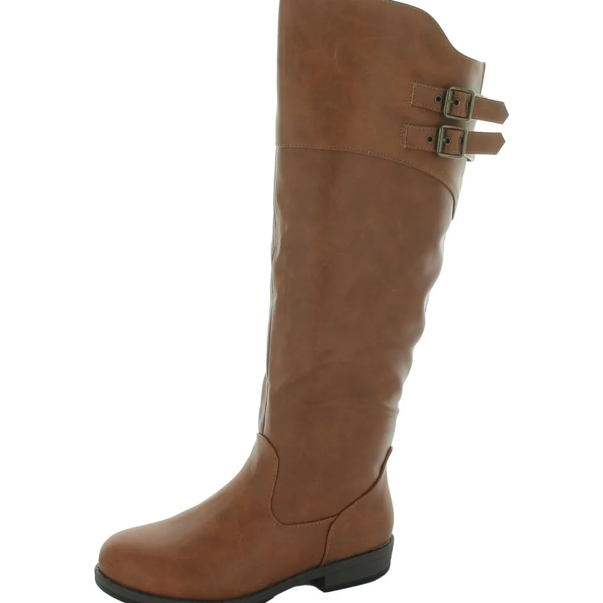 Zipper Pull On Knee-High Boots