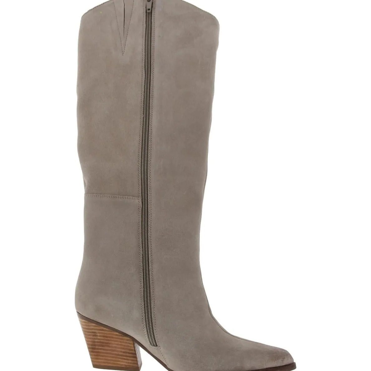Zipper Suede Knee-High Boots