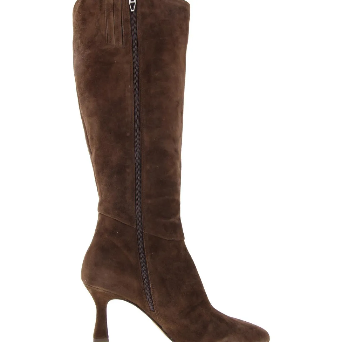Zipper Suede Knee-High Boots
