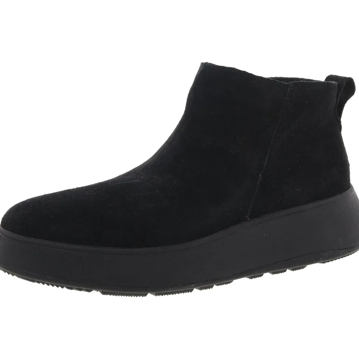 Zipper Suede Wedge Boots