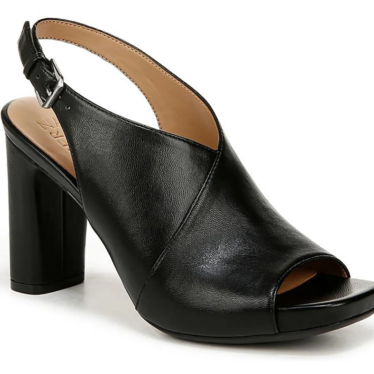 Mason Faux Leather Peep-Toe Slingback Heels