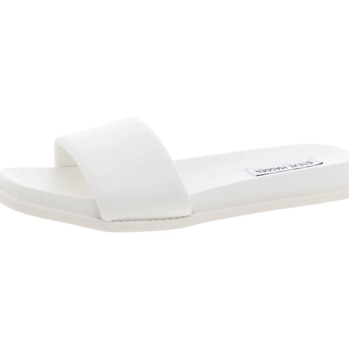 Kudos Solid Faux Leather Slide Sandals